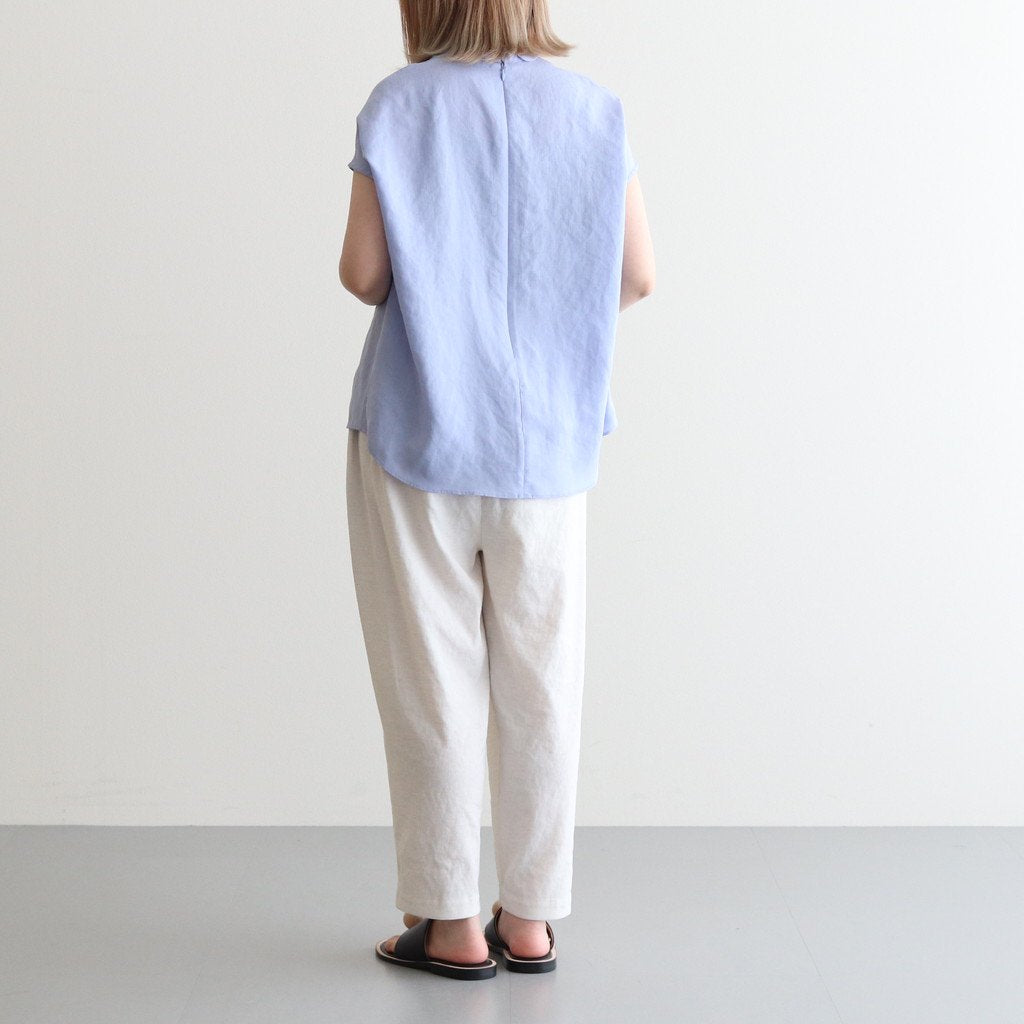NRNPO｜スラブトリアセテート・ガーゼ  スモールカラースリーブレスプルオーバー #PALE BLUE [GE_NC1105PO]
