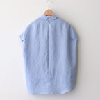 NRNPO｜スラブトリアセテート・ガーゼ  スモールカラースリーブレスプルオーバー #PALE BLUE [GE_NC1105PO]