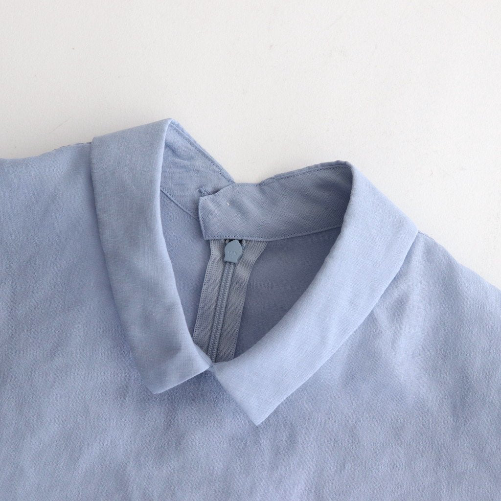 NRNPO｜スラブトリアセテート・ガーゼ  スモールカラースリーブレスプルオーバー #PALE BLUE [GE_NC1105PO]