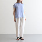 NRNPO｜スラブトリアセテート・ガーゼ  スモールカラースリーブレスプルオーバー #PALE BLUE [GE_NC1105PO]