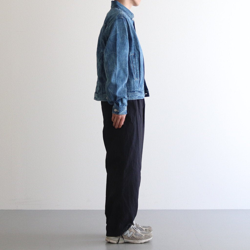 SELVEDGE FADED LIGHT DENIM BLOUSON #LIGHTNING EFFECT INDIGO