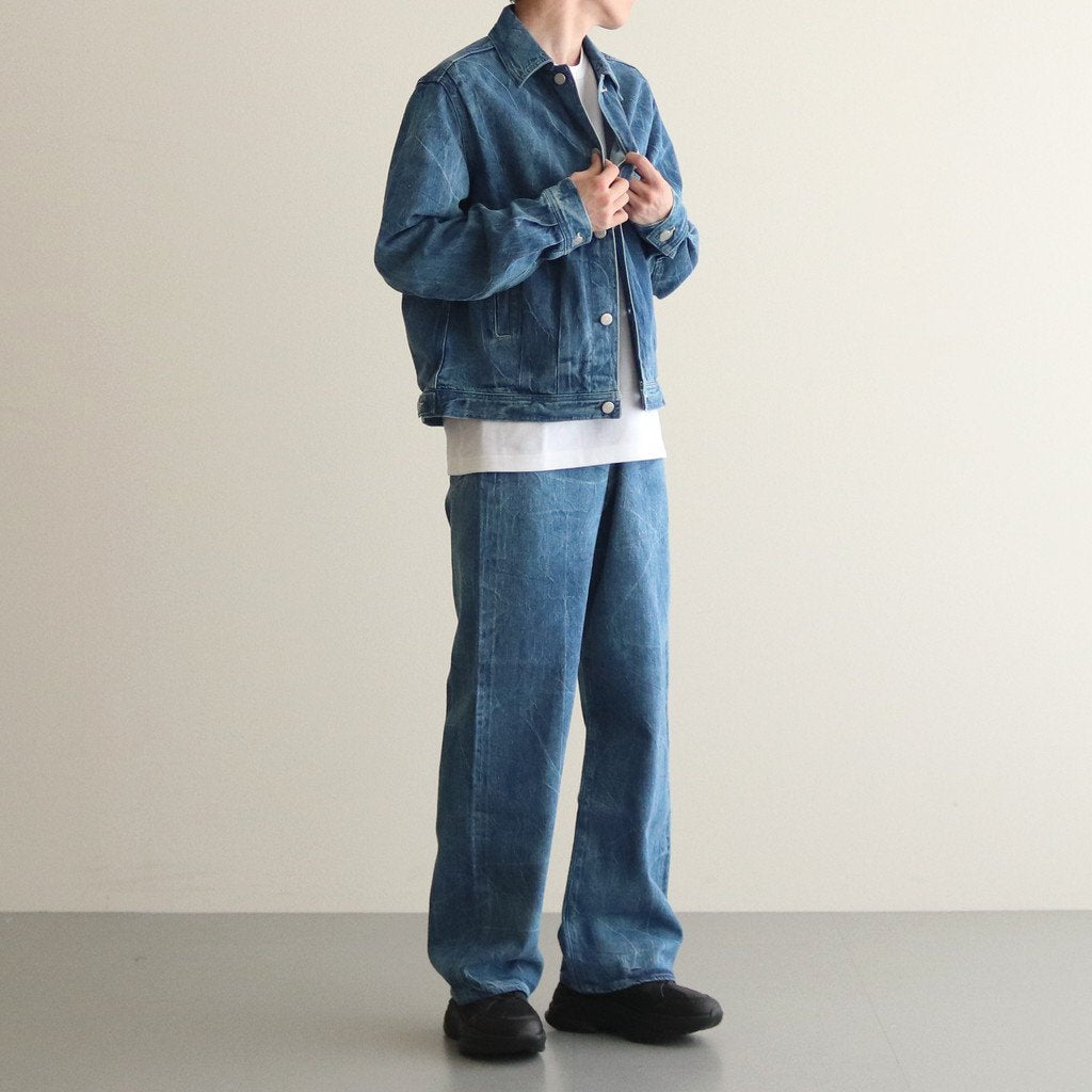 SELVEDGE FADED LIGHT DENIM BLOUSON #LIGHTNING EFFECT INDIGO [A23SB01DE]