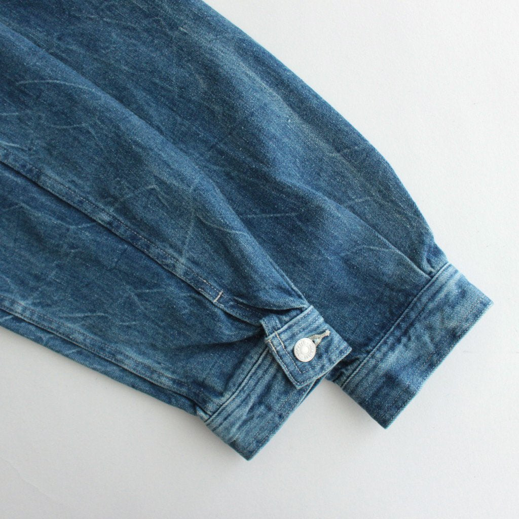 SELVEDGE FADED LIGHT DENIM BLOUSON #LIGHTNING EFFECT INDIGO [A23SB01DE]