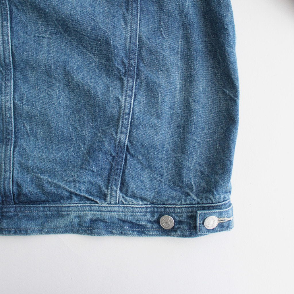 SELVEDGE FADED LIGHT DENIM BLOUSON #LIGHTNING EFFECT INDIGO [A23SB01DE]