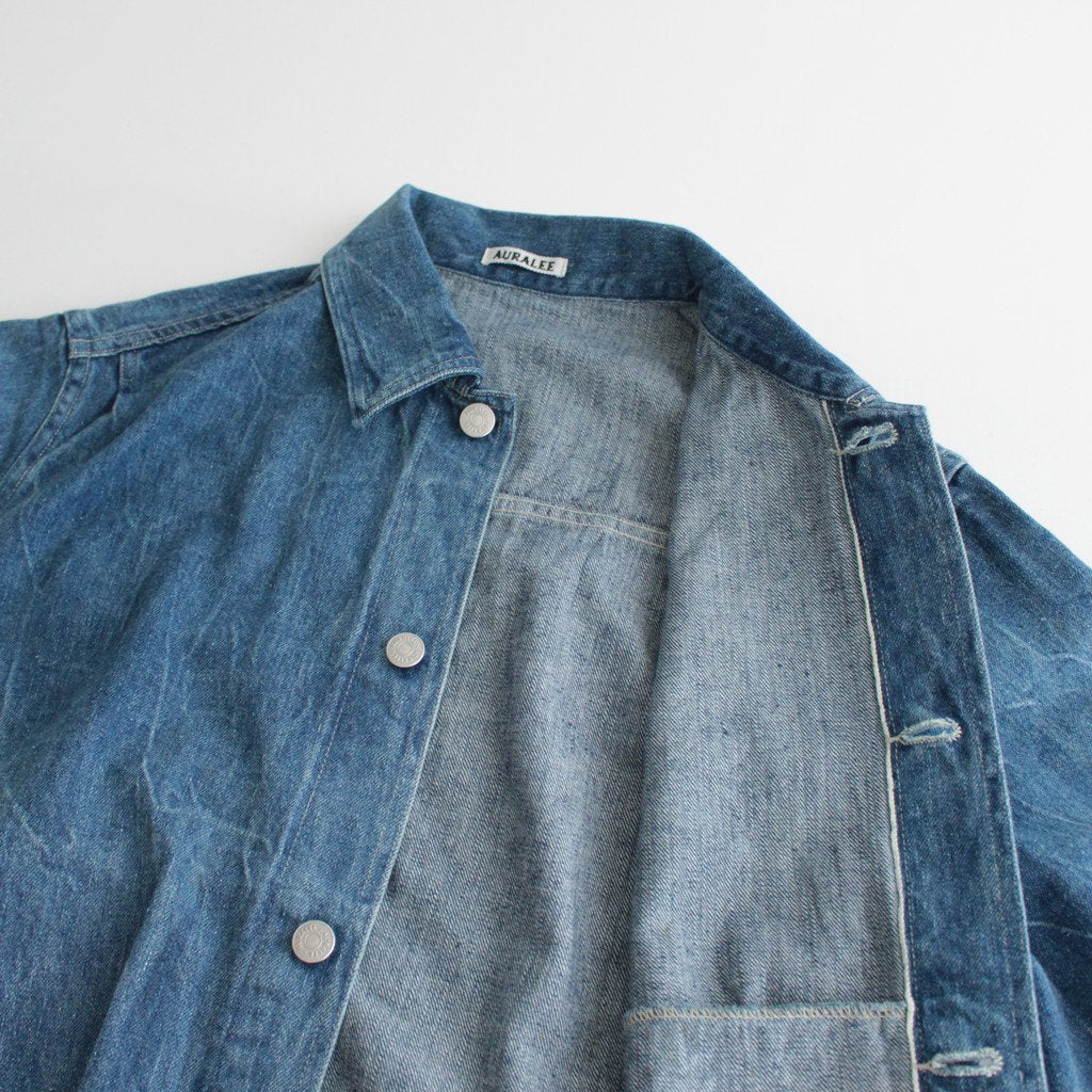 SELVEDGE FADED LIGHT DENIM BLOUSON #LIGHTNING EFFECT INDIGO [A23SB01DE]