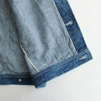 SELVEDGE FADED LIGHT DENIM BLOUSON #LIGHTNING EFFECT INDIGO [A23SB01DE]