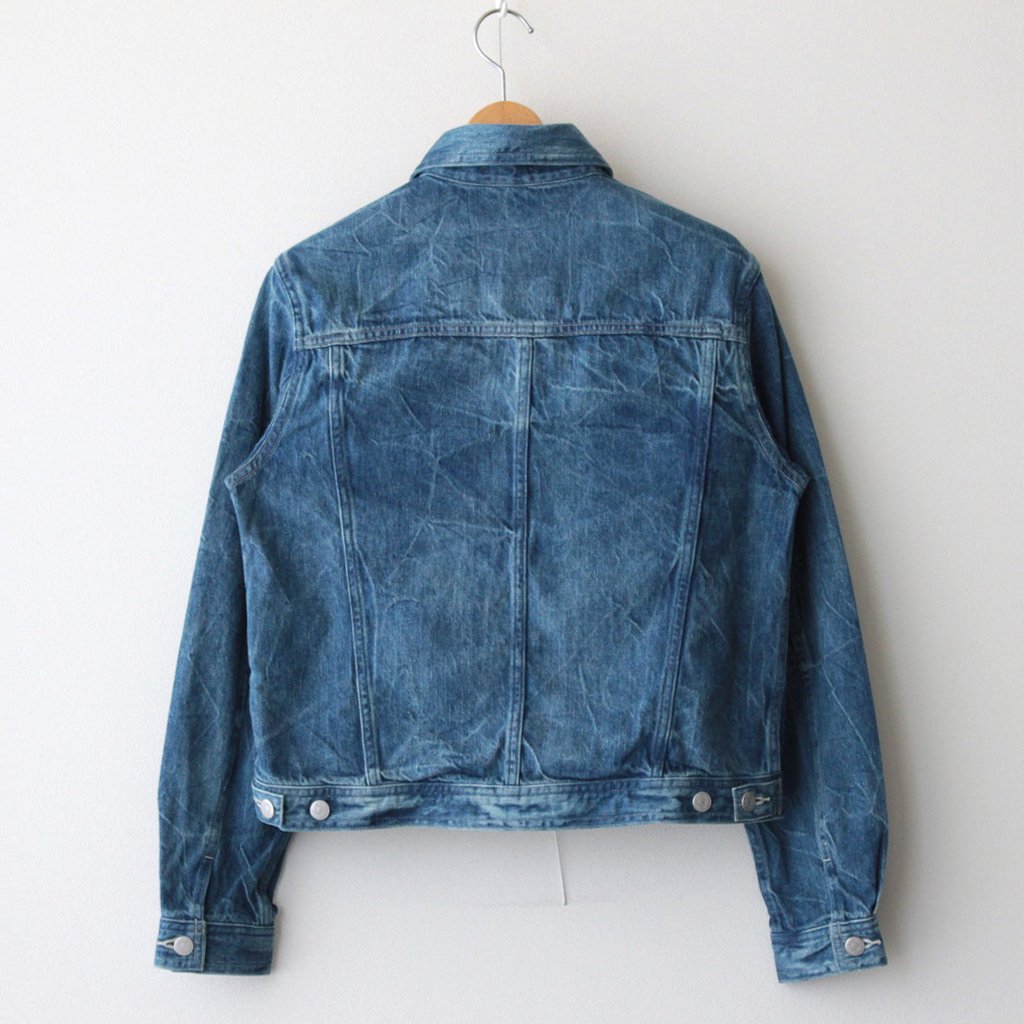 SELVEDGE FADED LIGHT DENIM BLOUSON #LIGHTNING EFFECT INDIGO