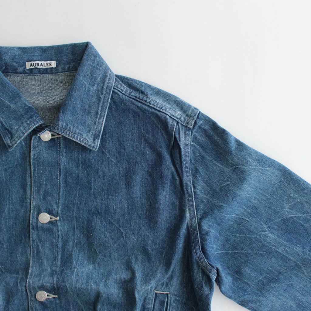 SELVEDGE FADED LIGHT DENIM BLOUSON #LIGHTNING EFFECT INDIGO [A23SB03DE]