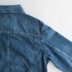 SELVEDGE FADED LIGHT DENIM BLOUSON #LIGHTNING EFFECT INDIGO [A23SB03DE]