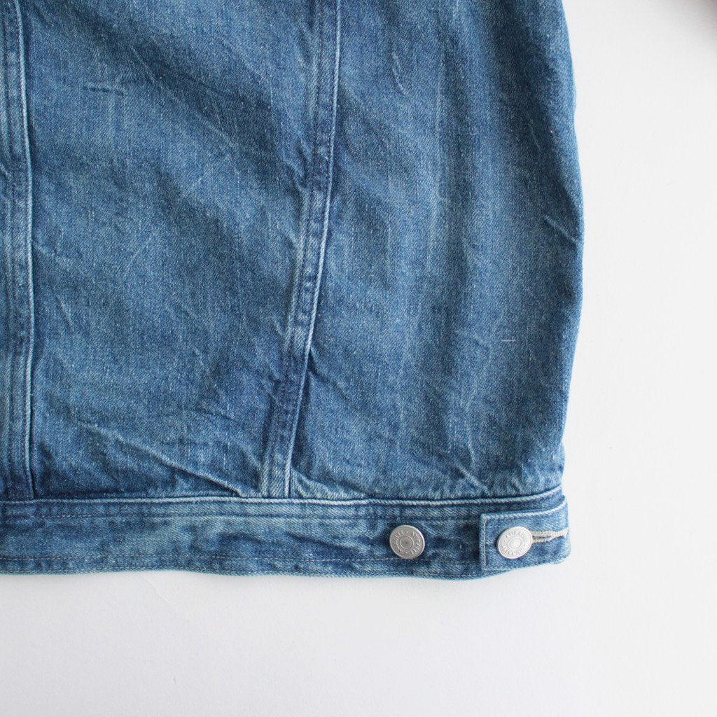 SELVEDGE FADED LIGHT DENIM BLOUSON #LIGHTNING EFFECT INDIGO [A23SB03DE]