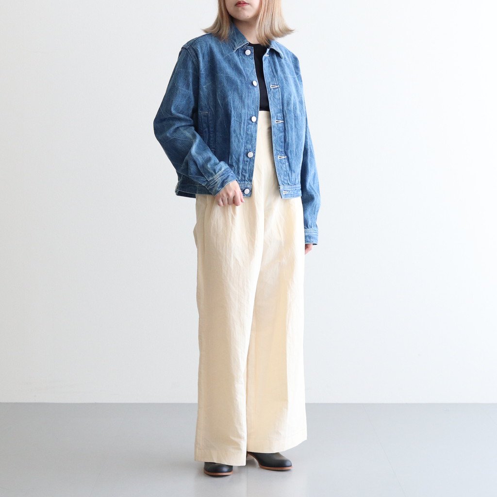 SELVEDGE FADED LIGHT DENIM BLOUSON #LIGHTNING EFFECT INDIGO [A23SB03DE]