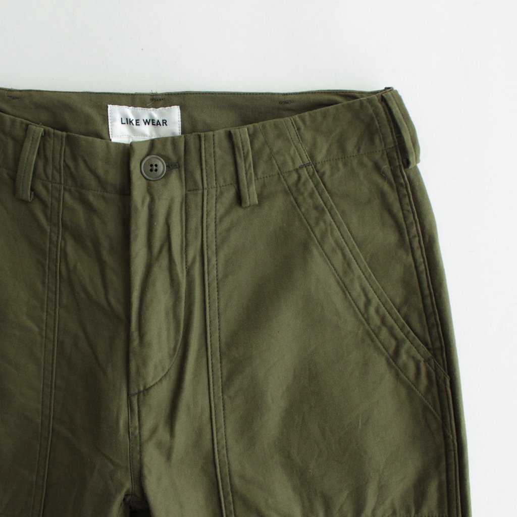 BAKER PANTS #OLIVE SATIN [23603]
