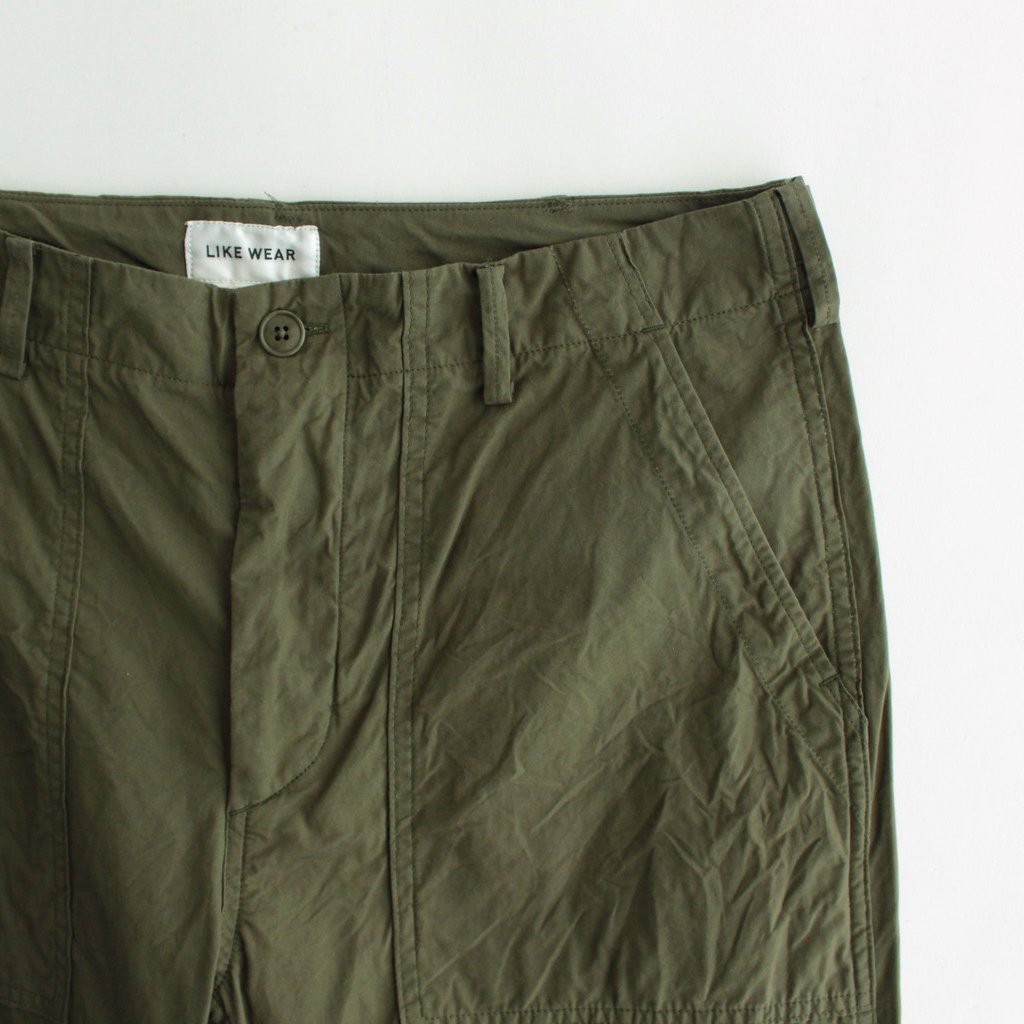 BAKER PANTS #OLIVE POPLIN [23603] _ YAECA | ヤエカ – ciacura