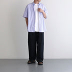 BROAD S/S OVERSIZED REGULAR COLLAR SHIRT #VIOLET STRIPE [GM232-50003STB]