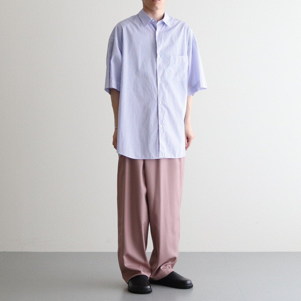 BROAD S/S OVERSIZED REGULAR COLLAR SHIRT #VIOLET STRIPE [GM232-50003STB]