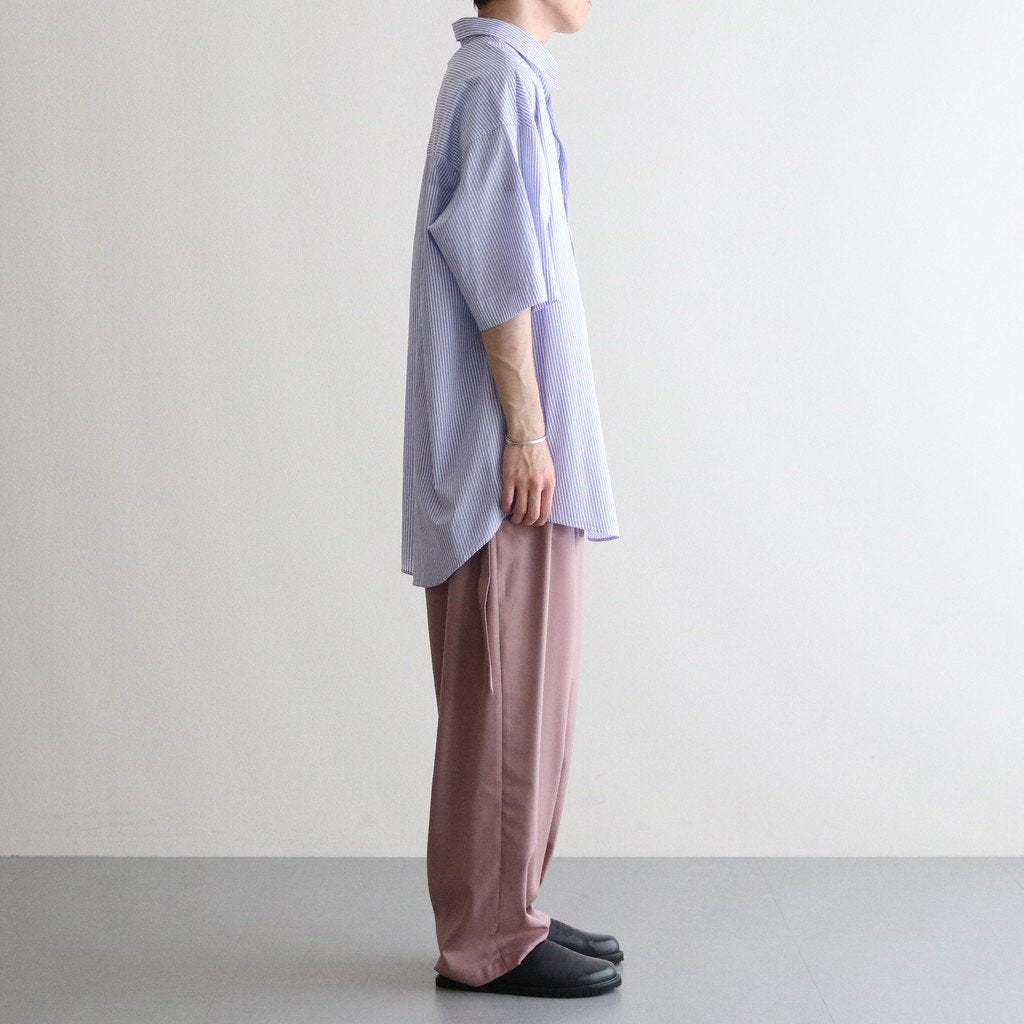 BROAD S/S OVERSIZED REGULAR COLLAR SHIRT #VIOLET STRIPE [GM232-50003STB]
