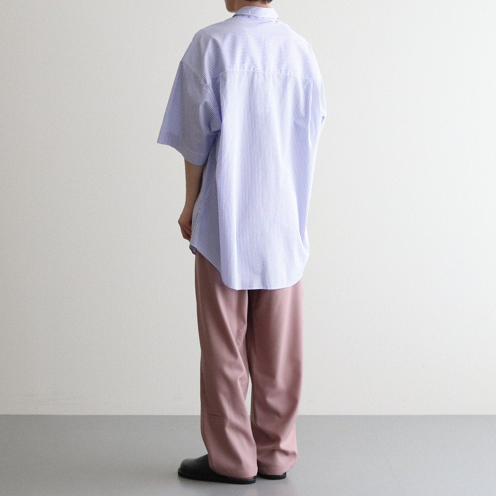 BROAD S/S OVERSIZED REGULAR COLLAR SHIRT #VIOLET STRIPE [GM232-50003STB]