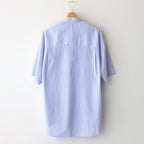 BROAD S/S OVERSIZED REGULAR COLLAR SHIRT #VIOLET STRIPE [GM232-50003STB]