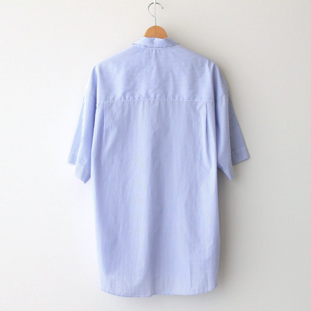 BROAD S/S OVERSIZED REGULAR COLLAR SHIRT #VIOLET STRIPE [GM232-50003STB]