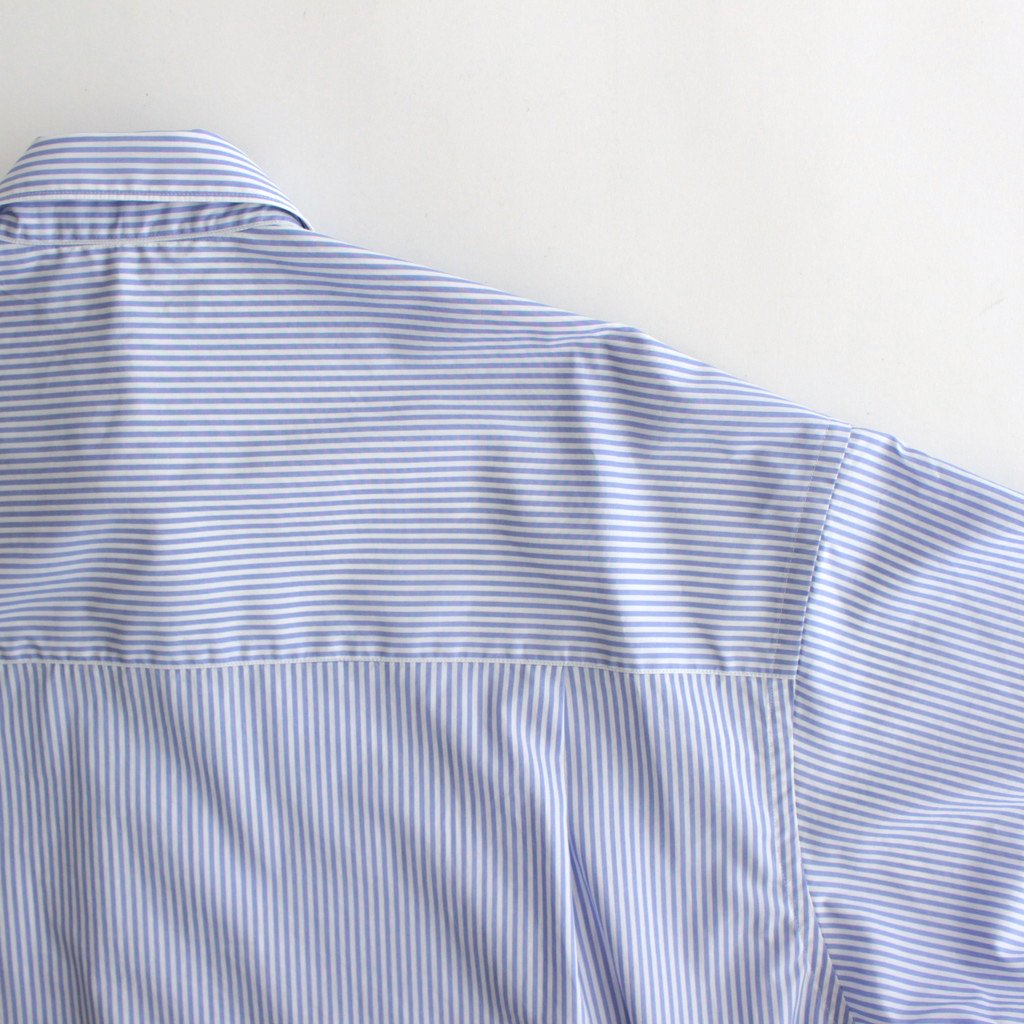 BROAD S/S OVERSIZED REGULAR COLLAR SHIRT #VIOLET STRIPE [GM232-50003STB]