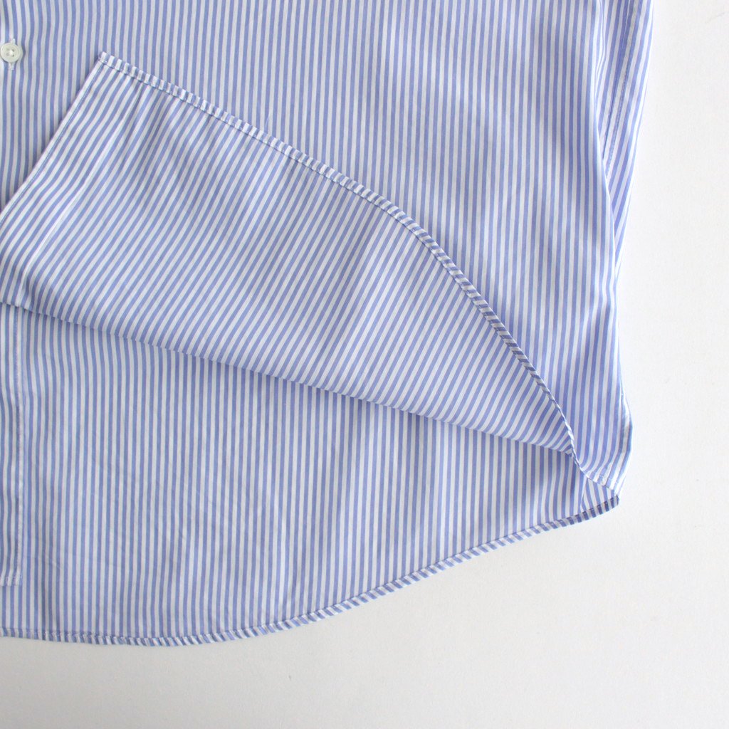 BROAD S/S OVERSIZED REGULAR COLLAR SHIRT #VIOLET STRIPE [GM232-50003STB]
