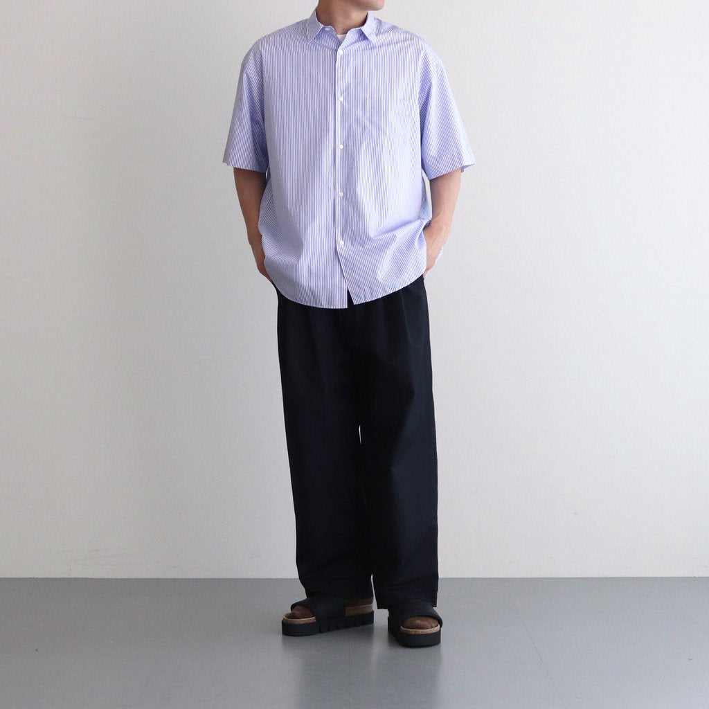 BROAD S/S OVERSIZED REGULAR COLLAR SHIRT #VIOLET STRIPE [GM232-50003STB]