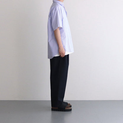 BROAD S/S OVERSIZED REGULAR COLLAR SHIRT #VIOLET STRIPE [GM232-50003STB]