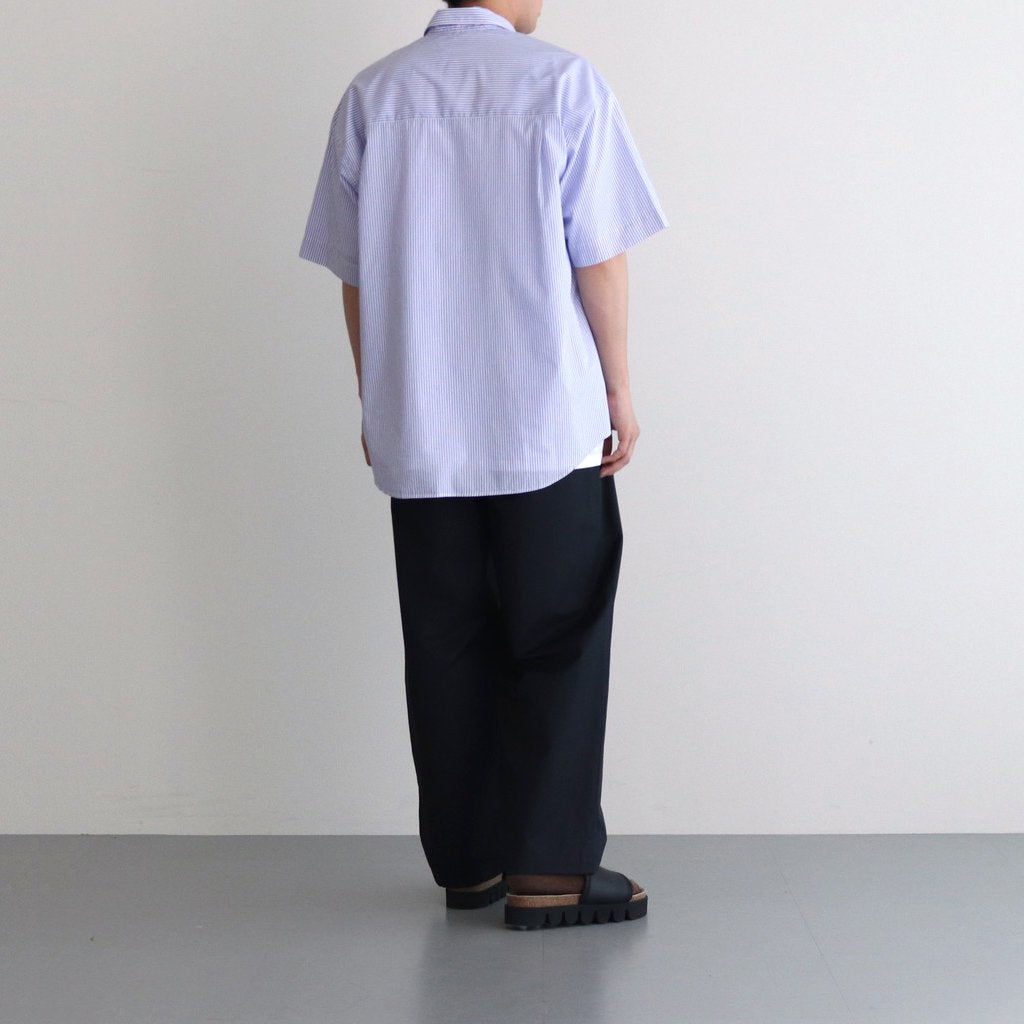 BROAD S/S OVERSIZED REGULAR COLLAR SHIRT #VIOLET STRIPE [GM232-50003STB]