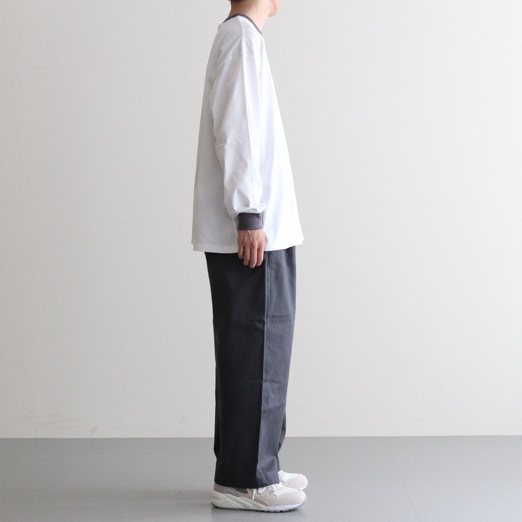 SUVIN CHINO WIDE TAPERED TROUSERS #GRAY [GM232-40070B] _