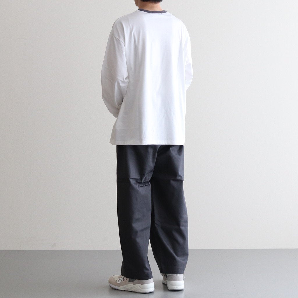 SUVIN CHINO WIDE TAPERED TROUSERS #GRAY [GM232-40070B] _ ...
