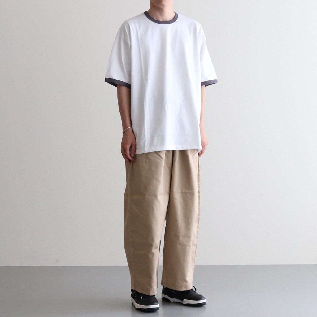 SUVIN CHINO WIDE TAPERED TROUSERS #BEIGE [GM232-40070B] _