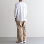 SUVIN CHINO WIDE STRAIGHT TROUSERS #BEIGE [GM232-40071B]