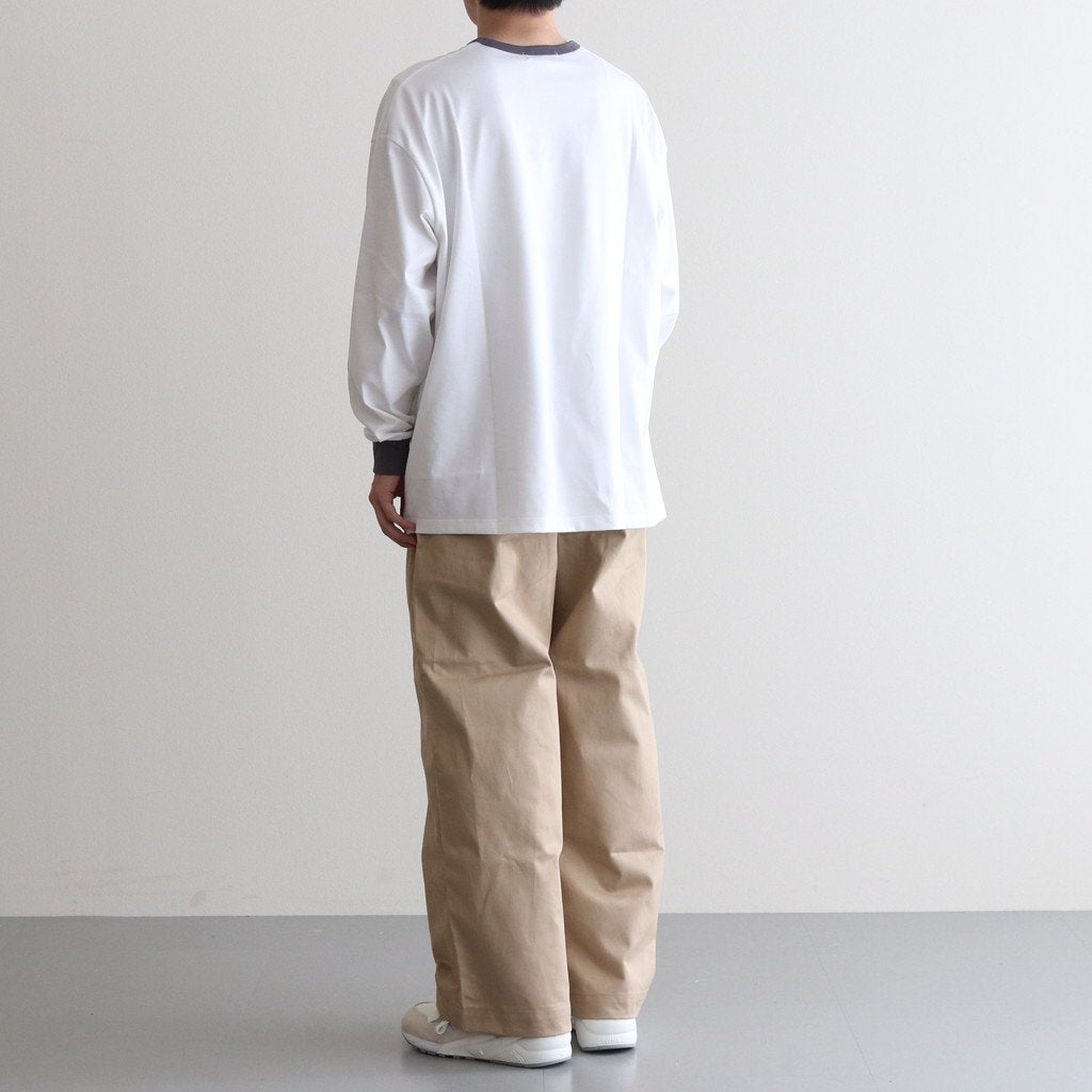 SUVIN CHINO WIDE STRAIGHT TROUSERS #BEIGE [GM232-40071B]