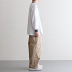 SUVIN CHINO WIDE STRAIGHT TROUSERS #BEIGE [GM232-40071B]