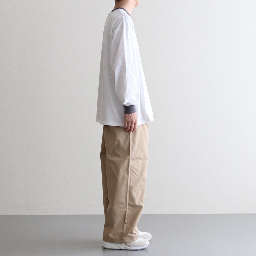 SUVIN CHINO WIDE STRAIGHT TROUSERS #BEIGE [GM232-40071B]