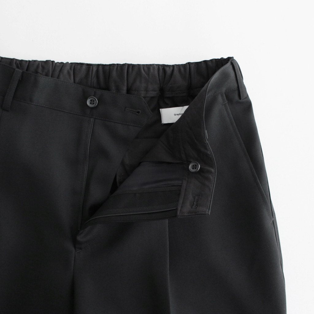 SCALE OFF WOOL TAPERED TROUSERS #BLACK [GM233-40170B] _ Graphpaper