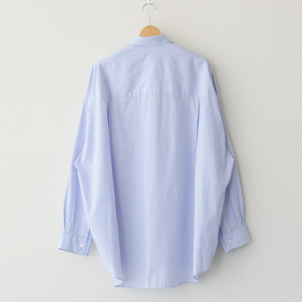 BROAD L/S OVERSIZED REGULAR COLLAR SHIRT #VIOLET STRIPE [GM233