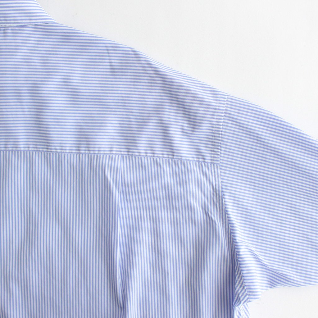 BROAD L/S OVERSIZED REGULAR COLLAR SHIRT #VIOLET STRIPE [GM233-50001STB]