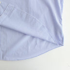 BROAD L/S OVERSIZED REGULAR COLLAR SHIRT #VIOLET STRIPE [GM233-50001STB]