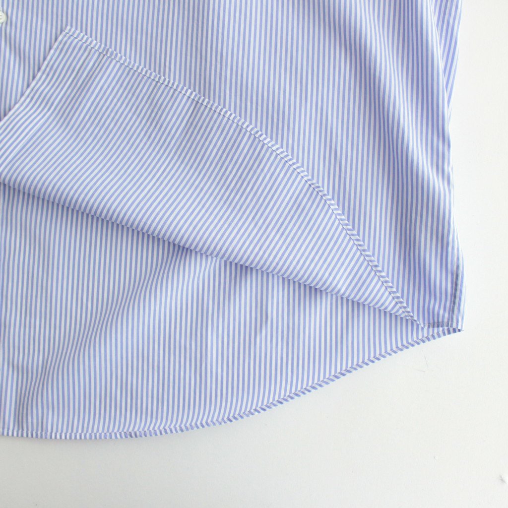 BROAD L/S OVERSIZED REGULAR COLLAR SHIRT #VIOLET STRIPE [GM233-50001STB]