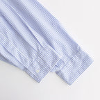 BROAD L/S OVERSIZED REGULAR COLLAR SHIRT #VIOLET STRIPE [GM233-50001STB]