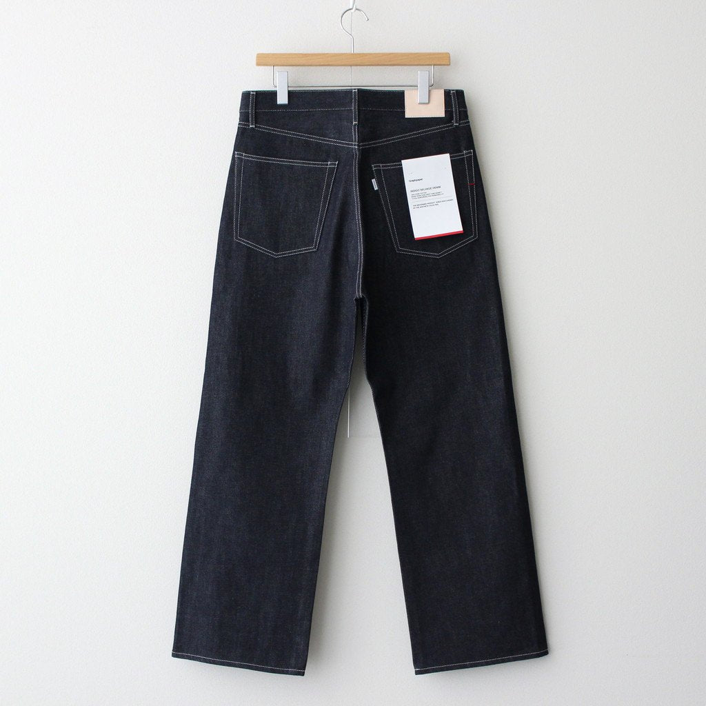 SELVAGE DENIM FIVE POCKET WIDE STRAIGHT PANTS #RIGID [GU233-40184RB]