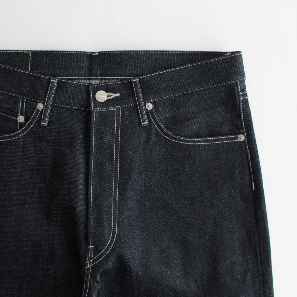 SELVAGE DENIM FIVE POCKET WIDE STRAIGHT PANTS #RIGID [GU233-40184RB]