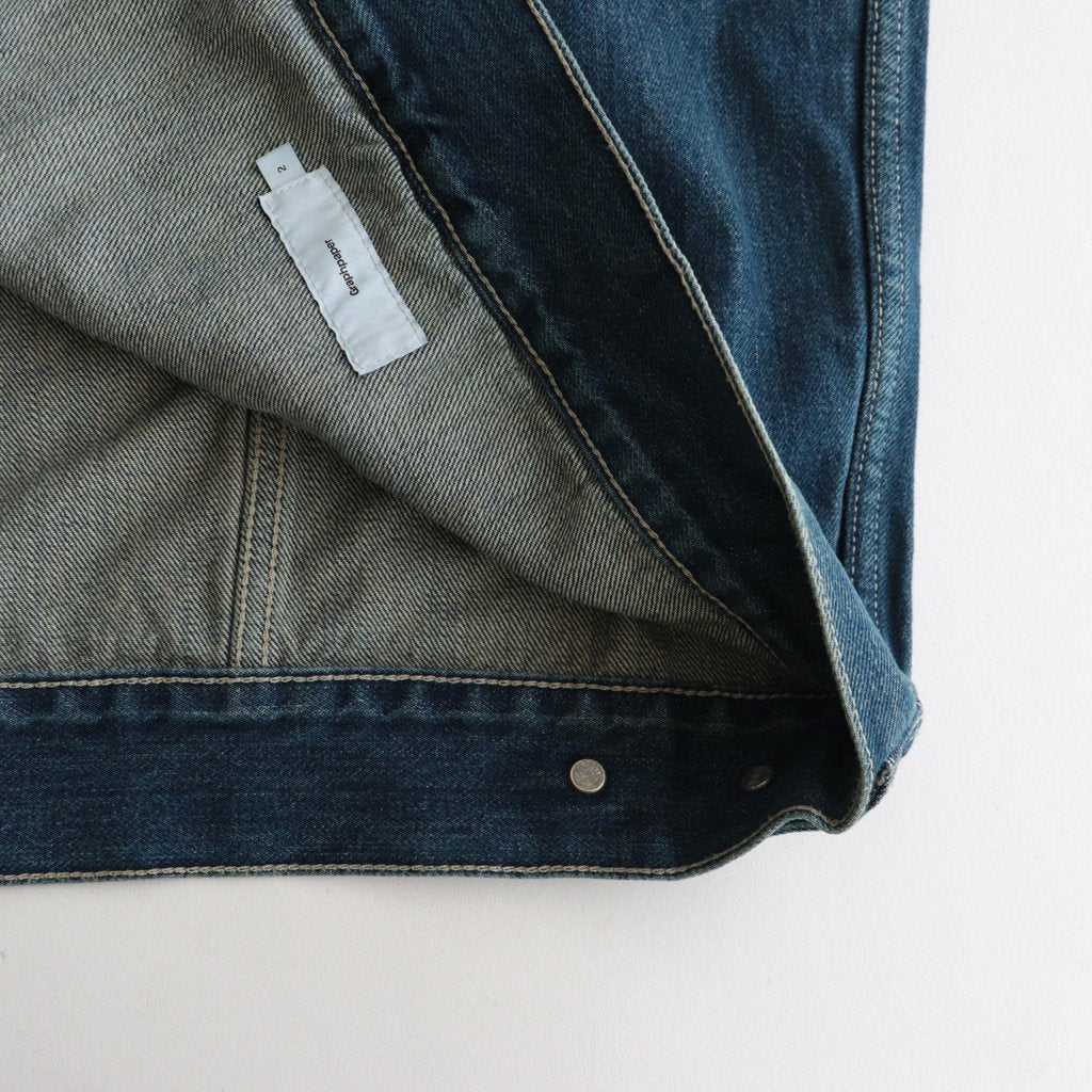 SELVAGE DENIM TRUCKER JACKET #DARK FADE [GU233-30186DB]