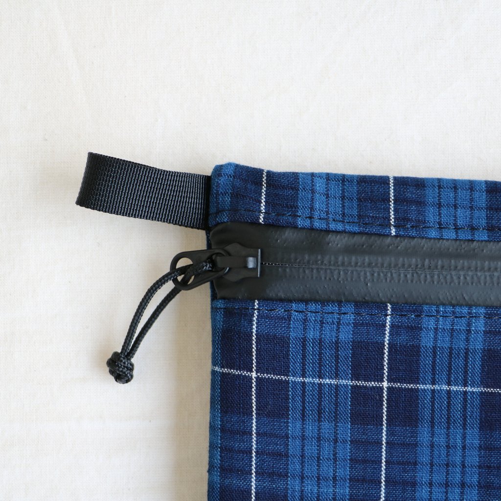 松阪木綿のクラッチバッグ #CHECK B/BLACK ZIP