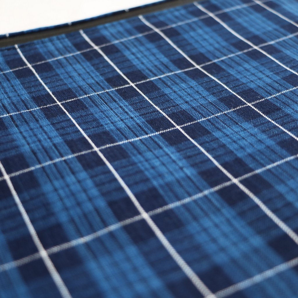 松阪木綿のクラッチバッグ #CHECK B/BLACK ZIP