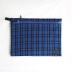 松阪木綿のクラッチバッグ #CHECK B/NAVY ZIP