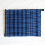 松阪木綿のクラッチバッグ #CHECK B/NAVY ZIP