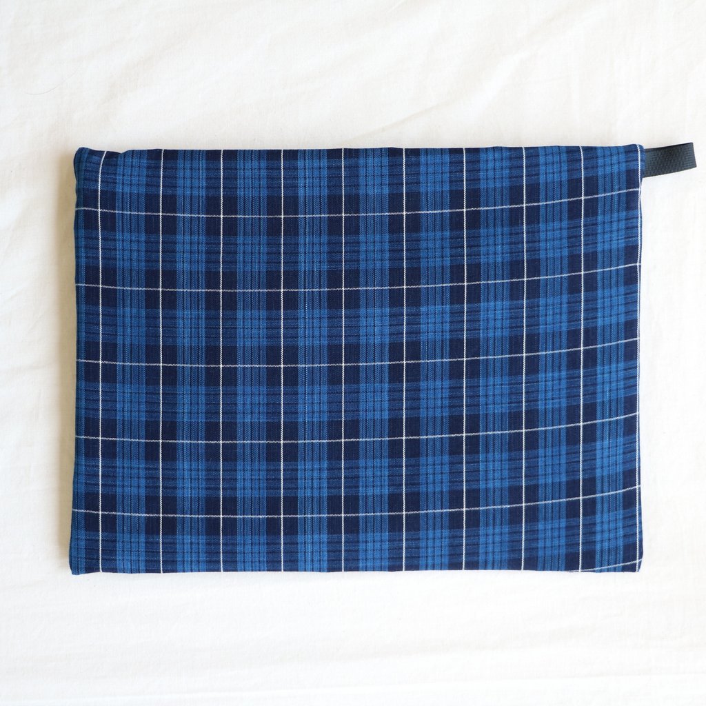 松阪木綿のクラッチバッグ #CHECK B/NAVY ZIP