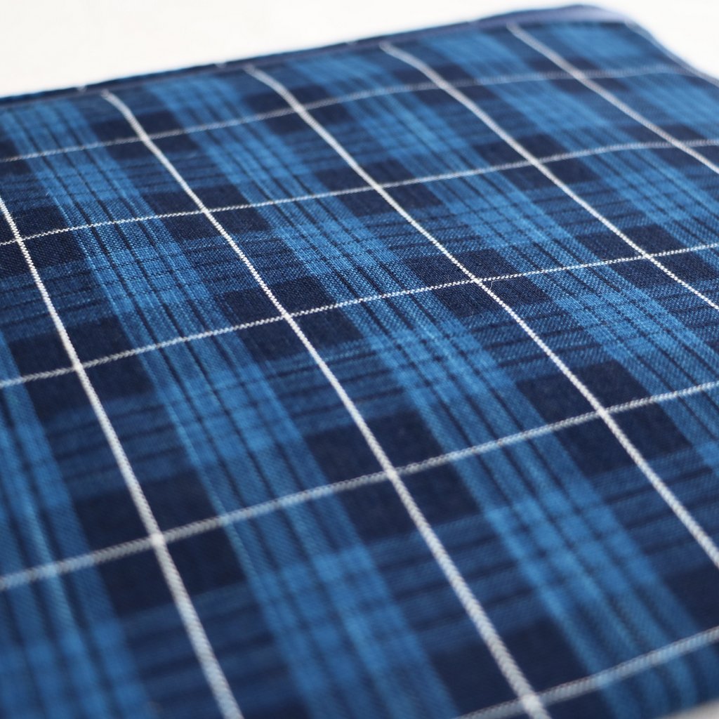 松阪木綿のクラッチバッグ #CHECK B/NAVY ZIP